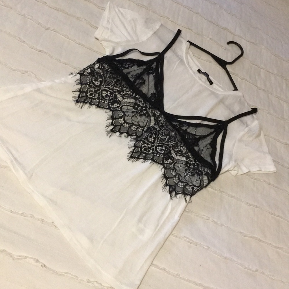 White shirt with bralette